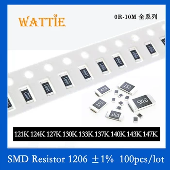 SMD резистор 1206 1% 121K 124K 127K 130K 133K 137K 140K 143K 147K 100PCS / партида чип резистори 1 / 4W 3.2mm * 1.6mm