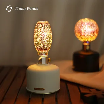 Thous Winds Открит къмпинг фенер 3D фойерверки SP GL140 Wass газова лампа стъкло абажур стъкло фенер аксесоари