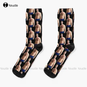 Tom Selleck Чорапи Мъжки смешни чорапи Ден на благодарността Коледа Нова година подарък Унисекс Възрастен Teen Младежки чорапи Hd Високо качество по поръчка