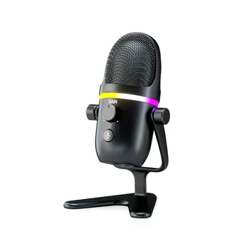 USB кондензаторен микрофон RGB Esports Гейминг микрофон Настолен микрофон Компютърен записващ микрофон