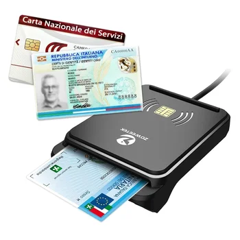 Zoweetek RFID NFC CIE четец на смарт карти за безконтактни и контактни чип карти DNI CRS CNS Съвместим с Windows Mac