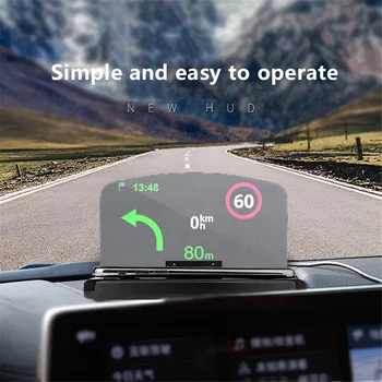 Автомобилен дисплей HUD Държач за мобилен телефон Многофункционален автомобилен навигатор за iPhone Samsung Huawei Headup проекция навигационна скоба