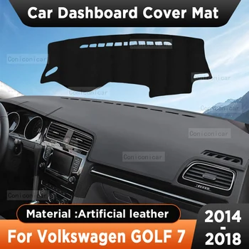 Автомобилно табло Слънцезащитен капак Инструментално бюро Неплъзгаща се подложка от изкуствена кожа за Volkswagen GOLF 7 2014-2018 Аксесоари
