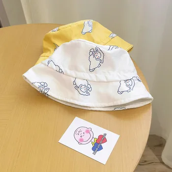 Бебешка рибарска шапка, лятна бебешка шапка за слънце, памук в корейски стил модерен сенник за момчета и момичета, анти-UV външна шапка