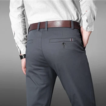 Бранд 2023 четири сезона Класически Висококачествени мъжки ежедневни панталони Панталони Мъжки ежедневни панталони Бизнес прав размер 38 40 42 44 46