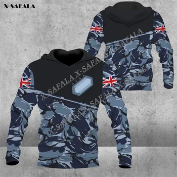 Британска единица Кралство Военноморски флот ветеран войник 3D печат качулка мъже риза пуловер суитчър качулка Джърси анцузи връхни дрехи палто