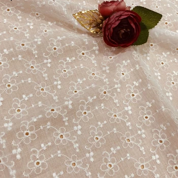 Бродерия Малки цветя наслагване памук капси дантела плат за DIY занаяти рокля блуза завеса доставка сватбена рокля