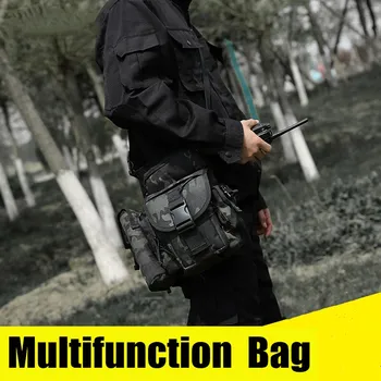 Външна тактическа чанта за кръста Военна камуфлажна найлонова чанта за крака Туризъм Пътуване Езда Sports Messenger чанта аксесоар чанта
