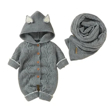 гореща продажба mimixiong меки плетени бебета момичета и момчета качулки ританки бебета бебета одеяла облекло комплекти