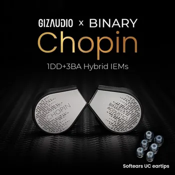  Двоичен × Гизаудио Шопен слушалка 1DD+3BA Хибридни монитори за поставяне в ушите HiFi аудиофилски слушалки Музикални слушалки Хибридни IEMs