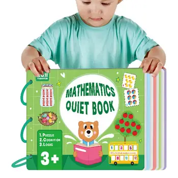 Детска заета книга Сензорна тиха дейност книга за 3-6 години Животински номер съвпадение пъзел мозъка игра учебни материали