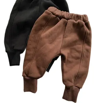 Детски панталон момчешко руно топли панталони плюшени и удебелени ежедневни момичешки дънки