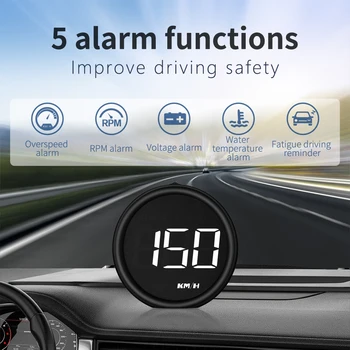  Дисплей за главата на автомобила HUD цифрови измервателни уреди Външен офроуд водач GPS аларма за превишаване на скоростта Скоростомер Умора Предупреждение за шофиране RPM аларма