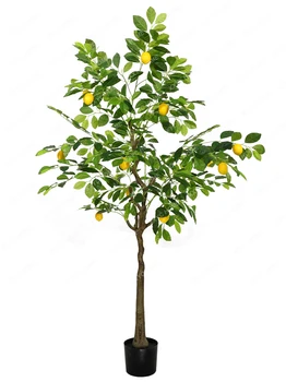 Емулационна зеленина Бонсай Интериорна декорация на портокалово дърво Симулирани растения Bonsai Nordic Floor Lemon Tree