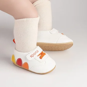Есенни и зимни бебешки обувки за бебешко ходене топли с кадифени винтови обувки не са лесни за падане