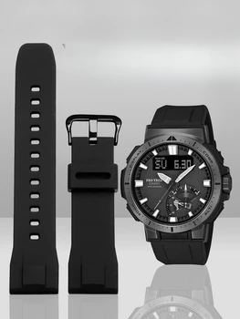 За Casio Blue Black 24mm 5497 PRG-600/650y 5571 PRW-6600Y/YB силиконова фина стомана с кофа за игла за инструменти Сменете лентата за часовници