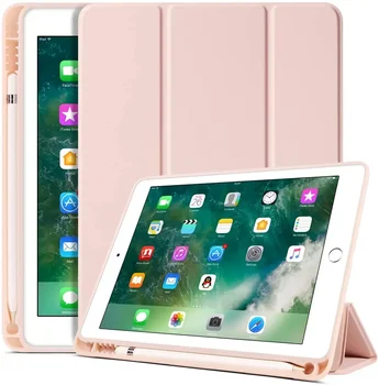 За iPad Air 2 Air 4 iPad Air 5 10.9 3 Калъф за събуждане за Ipad 10.2 Pro 10.5 9.7 Mini 5 4 с държач за молив Silicon Funda Cover