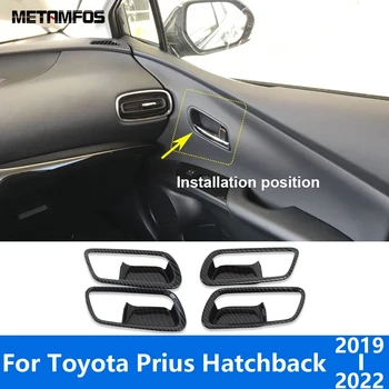 За Toyota Prius 2019 2020 2021 2022 Хечбек въглеродни влакна интериор врата дръжка купа капак подстригване стикер аксесоари кола стайлинг