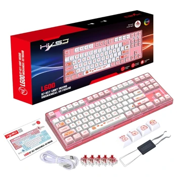 издръжлив 87 клавиша Gaming клавиатура уникален карикатура тел USB механична клавиатура