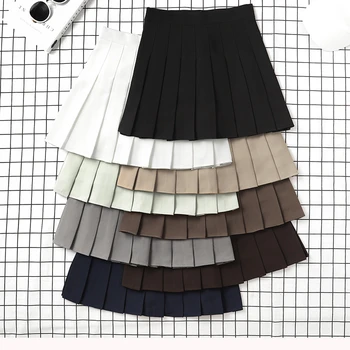 Кафява пола Дамски 2023 Летни дрехи Дамска висока талия Harajuku корейски стил черна мини плисирана пола за училище момиче униформа