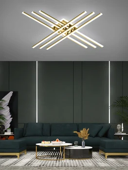 Лампа в хола Прост модерен минималистичен творчески дизайнер линия светлина LED таван светлина зала трапезария спалня лампи
