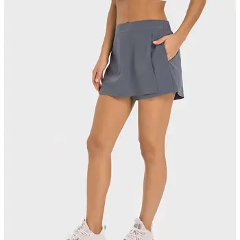 Летни джобни йога шорти жени спорт къса пола панталони натиснете нагоре бързо сухо колоездене шорти на открито workyout фитнес фитнес облекло