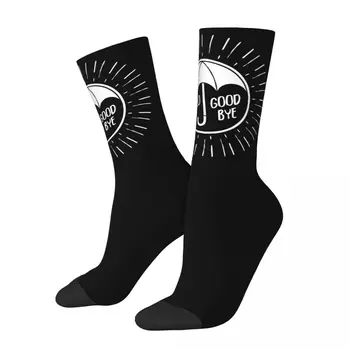 Луд дизайн Клаус Здравейте Сбогом Академията на чадъра Спортни чорапи полиестер дълги чорапи за унисекс пот абсорбиране