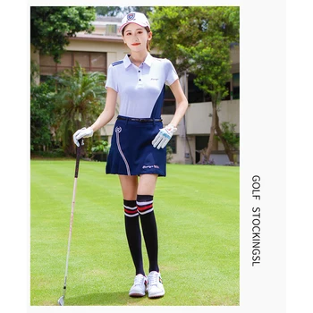 Лято Удобно дишане голф чорапи над коляното Спорт Фитнес Чорапи Бадминтон Тенис Антихлъзгане Компресия Чорапи за жени