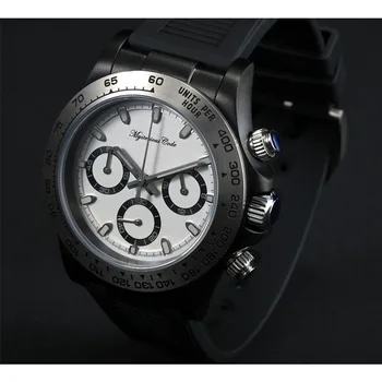 Мистериозен код мъжки часовници Vk63 хоронограф часовник кварцова панда ретро за 7750 гмуркане часовник титанов материал