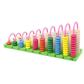 Многофункционални дървени математически играчки китайски Abacus цветни броячи мъниста изчисление рамка деца M