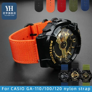 модифицирана найлонова платнена каишка за часовник Casio G-shock GA110/100/120/140 GBA-800 GMA-B800 GA-800/810 GBD-800 гривна за часовник