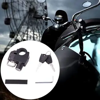 Мотоциклет каска заключване анти-кражба велосипед каска сигурност брави за 20-28mm кормило с 2 ключа и инсталационни инструменти D8S7