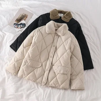 Нови жени M-2XL памучни дрехи яке мода твърди дебели топло зимно палто случайни памук подплатени парки връхни дрехи корейски стил
