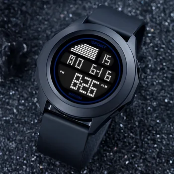 Нови мъже многофункционални електрически спортни часовници за мъже студент светлинен календар будилник хронометър силиконова каишка ръчен часовник