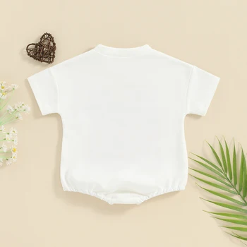 Новородено бебе момче момиче летен гащеризон мама s Bestie балон извънгабаритни къс ръкав риза боди облекло