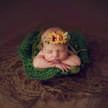 Новородено юта фон одеяло бебе фотография реквизит буци зебло слой мрежа