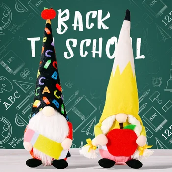 Обратно на училище Космати молив шапка джудже кукла плюшени ръчно изработени Apple играчки безличен елф десктоп декорация училище подарък на ученик