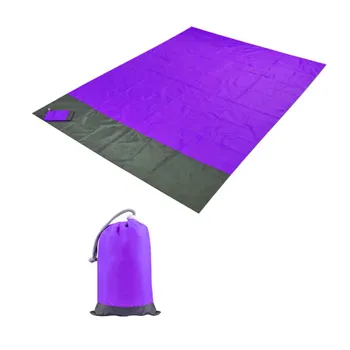 Открит водоустойчив мат къмпинг пикник земята мат преносим палатка етаж одеяло килим лилаво сиво