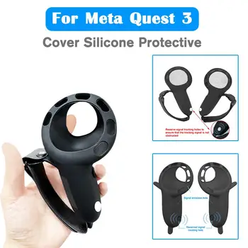 Подобрена силиконова защита за Meta Quest 3 Grip Cover Anti-fall защитна дръжка ръкав с каишка за китката Vr достъп Z9j5