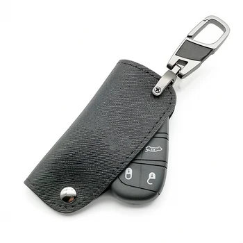 Похвала Висококачествена кожена калъфна чанта за Fiat за Jeep Wrangler 2/3/4/5 бутони Remote Key Fob аксесоари за кола