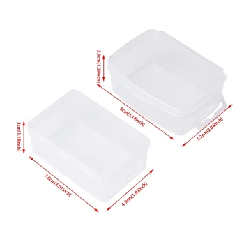 Правоъгълна пластмасова прозрачна кутия за съхранение Организатор на контейнери за бижута