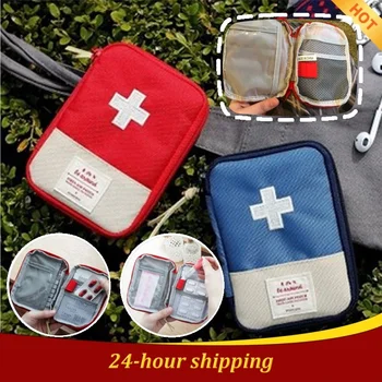 Преносима медицинска чанта Мини комплект за първа помощ за пътуване Домакински комплект за първа помощ Малък медицински комплект Домакинска медицина Чанта за съхранение на хапчета