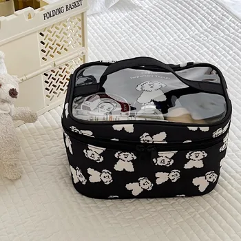 Проектиране на голям капацитет Teddy Dog преносима чанта за грим Portable Travel Wash Garnish Storage and Organize Bag