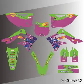 Пълна графика стикери стикери мотоциклет фон потребителски номер за KAWASAKI KXF 450 KXF450 KX 450F 2013 2014 2015