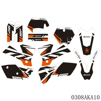 Пълна графика стикери стикери мотоциклет фон потребителски номер име за KTM EXC EXC-F 125 250 300 450 525 2004