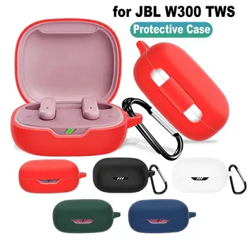 Силиконов капак за слушалки за JBL W300 TWS безжични слушалки случай удароустойчив Bluetooth протектор за слушалки Мека зарядна кутия Shell