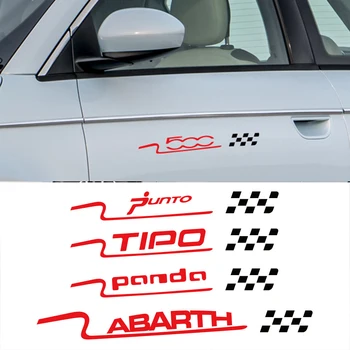 Стикер за кола за Fiat 500 Panda Punto Tipo Abarth Капак на вратата на прозореца на превозното средство Странични моторни състезания Спорт декор Decal Авто аксесоари