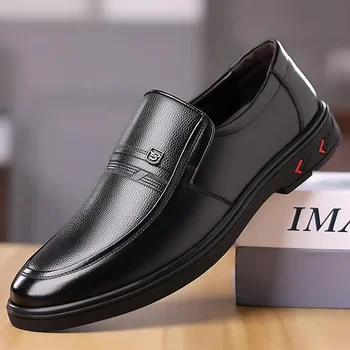 Стилист Кожени обувки Мъжки 2023 Нов есенен бизнес Официални мъжки обувки Ретро Low-Top Casual Британски ботуши