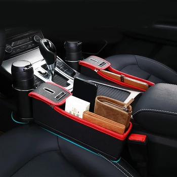  Столче за кола Crevice кутия за съхранение Cup Holder Организатор Auto Gap джоб подреждане подреждане за телефон Pad карта монета случай аксесоари
