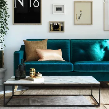 Тес диван с меки джобни намотки, малка пространствена холна мебел, зелено кадифе